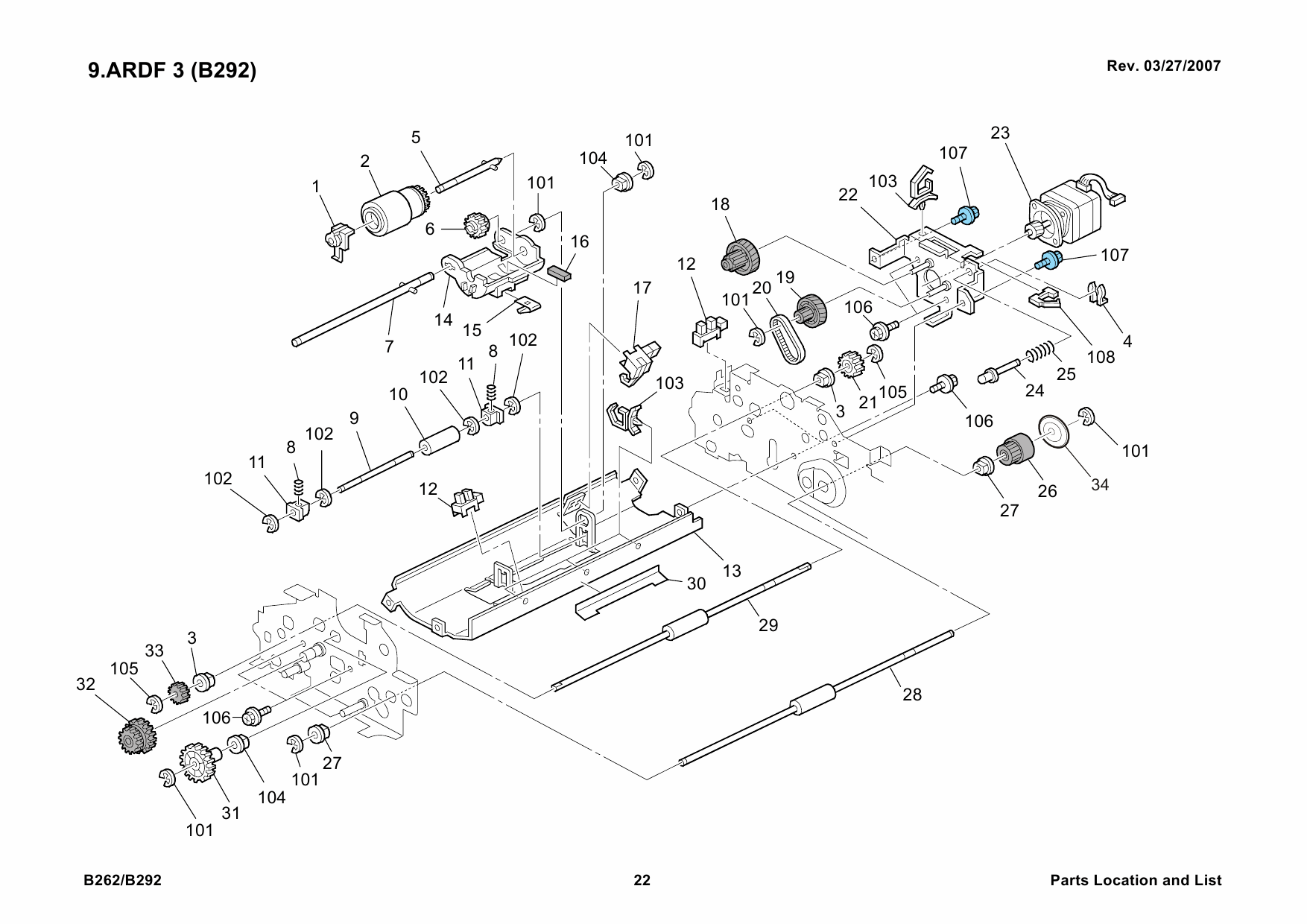 RICOH Options B262 B284 B288 B292 Parts Catalog PDF download-3